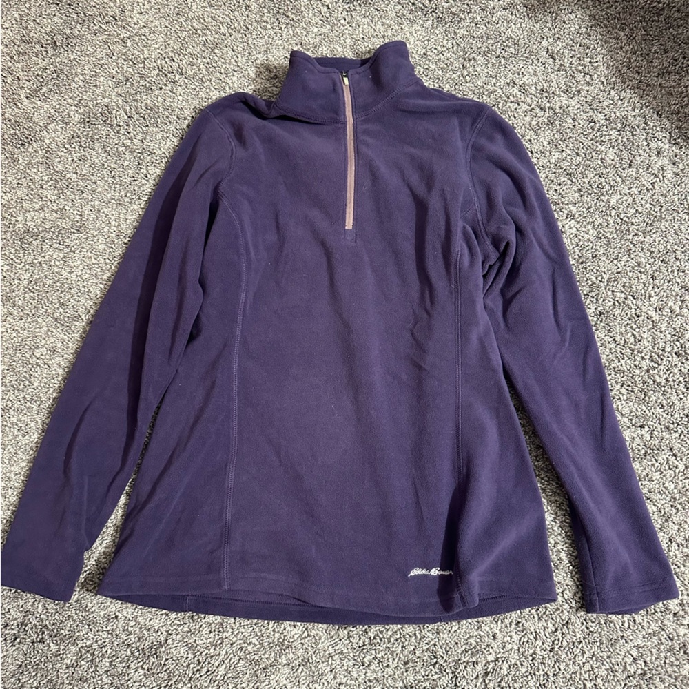 Eddie Bauer Fleece Quarter Zip Purple Jacket Sweater